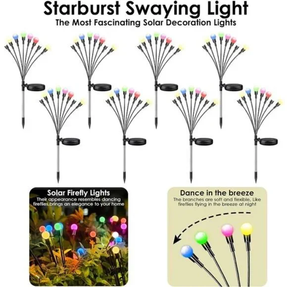 RGB Color Changing 8Pack 64LED Solar Garden Lights - Solar Lights Outdoor